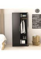 Furniture Adda Tale Manufactured Wood Wardrobe in Black (WRB.105)