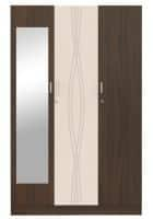 Godrej Interio 3 Door Engineered Wood Almirah Wardrobe (56101509SD00450) Dark Walnut