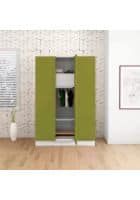 Godrej Interio 3 Door Mild Steel Almirah Wardrobe (SLIM00639) Textured Green Leaf