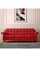 Godrej Interio Flight 3 Seater Sofa (Fabric, Red)