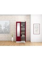 Godrej Interio Slimline 2 Door CRCA Steel Almirah Wardrobe (SLIM00069N) Textured Carmine Red