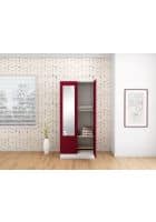 Godrej Interio Slimline 2 Door CRCA Steel Almirah Wardrobe (SLIM00096N) Textured Carmine Red