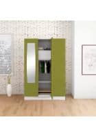 Godrej Interio Slimline 3 Door Mild Steel Almirah Wardrobe (SLIM00653) Textured Green Leaf