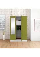 Godrej Interio Slimline 3 Door Mild Steel Almirah Wardrobe (SLIM00659) Textured Green Leaf