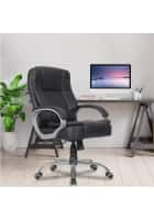 Green Soul Vienna Mid Back Leatherette Office Ergonomic Executive Chair with Multi Color Options (Forest Black)