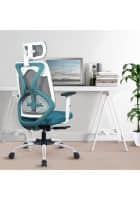 Green Soul Zodiac Pro Office Chair, High Back Mesh Ergonomic Home Office Desk Chair, Adjustable Lumbar Support (White and Teal)