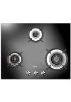 Haier 3 Brass Burner Gas Stove Hobs Black (HIC-653FCF-O)