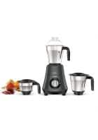 Havells Hydro 750 watt Mixer Grinder with 3 Wider mouth Stainless Steel Jar, Hands Free operation (Black)