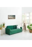 Home Edge Alaine Fabric Sofa cum Bed (Green) Solid Wood