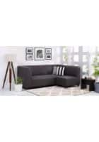 Home Edge Diego L-Shaped Fabric Sofa (Grey) Solid Wood