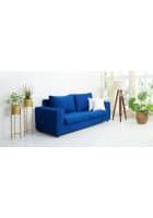 Home Edge Miceli 3-Seater Fabric Sofa (Blue) Solid Wood