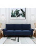 Home Edge Oxford 3 Seater Fabric Sofa (Blue) Solid Wood