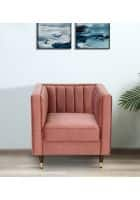 Home Edge Corby 1 Seater Sofa-Blush (Pink) Solid Wood