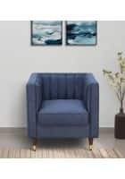 Home Edge Corby 1 Seater Sofa-Navy (Blue) Solid Wood