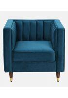 Home Edge Corby 1 Seater Sofa-Teal (Blue) Solid Wood