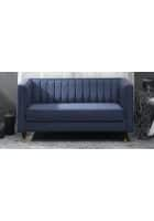 Home Edge Corby 2 Seater Sofa-Navy (Blue) Solid Wood