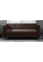 Home Edge Corby 3 Seater Sofa-Chestnut (Brown) Solid Wood