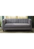 Home Edge Corby 3 Seater Sofa-Fossil (Grey) Solid Wood