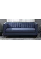 Home Edge Corby 3 Seater Sofa-Navy (Blue) Solid Wood