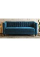 Home Edge Corby 3 Seater Sofa-Teal (Blue) Solid Wood