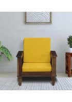 Home Edge Lewis 1 Seater Sofa (Yellow) Solid Wood