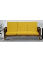 Home Edge Lewis 3 Seater Sofa (Yellow) Solid Wood