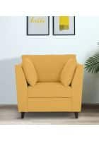 Home Edge Weston 1 Seater Sofa (Camel Yellow) Solid Wood