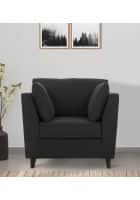 Home Edge Weston 1 Seater Sofa (Charcoal Grey) Solid Wood