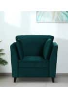 Home Edge Weston 1 Seater Sofa (Dark Green) Solid Wood