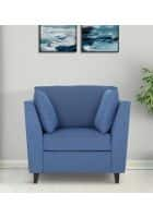 Home Edge Weston 1 Seater Sofa (Denim Blue) Solid Wood