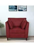 Home Edge Weston 1 Seater Sofa (Wine Red) Solid Wood