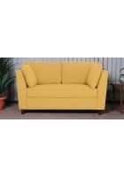 Home Edge Weston 2 Seater Sofa (Camel Yellow) Solid Wood