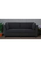 Home Edge Weston 3 Seater Sofa (Charcoal Grey) Solid Wood