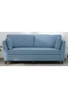 Home Edge Weston 3 Seater Sofa (Ice Blue) Solid Wood