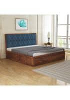 Home Edge Avon Teak King Box Storage Bed (Blue)