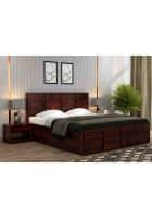 Home Edge Linux King Box Storage Bed (Finish Color-Walnut)