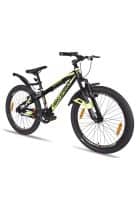 Hero Sprint Voltage 24T MTB Bike Geared Front suspension Double Disc Brake Men Cycle (Black and Green)