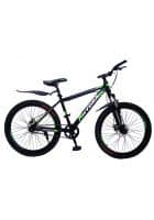 Hydra Warrior Mountain Bike Wheel Size 26T Dual Disc Brake Single Speed (Black-Green)