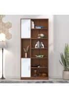 Nilkamal Madden Engineered Wood Semi-Open Book Shelf (Urban Walnut-IMADNBKSUWNT/OKW)