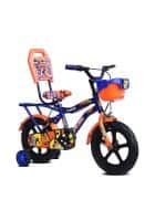 Leader Buddy 14T Single Speed Road Cycle With Training Wheels (Semi-Assembled) For Kids (Blue and Orange)