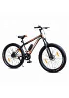 Leader Beast 26T Fat Cycle Single Speed With Front Suspensionand Dual Disc Brake For Unisex (Black)