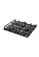 Kaff MFBX 603 | Full Brass Burners | Square Drip Tray (Black Shiny Finish) | Built in Hob | Auto Electric Ignition | Flame Failure Device