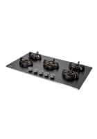 KAFF | MSM 865 | 86CM FFD Black Frosted Glass Brass Burners Built-In Hob