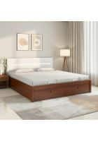 Nilkamal Capsule Premier Storage Bed with Lighted Headboard Engineered Wood King Hydraulic Bed (Walnut)