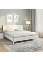 Nilkamal Capsule Meta Without Storage with Lighted Headboard Engineered Wood King Bed (White)