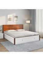 Nilkamal Electra Premier with Storage Engineered Wood King Hydraulic Bed (White)