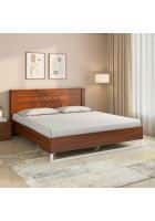 Nilkamal Electra Meta Without Storage with Engineered Wood Queen Bed (Walnut)