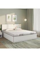 Nilkamal Galaxy Prime with 3/4 Hydraulic Storage Lighted Headboard Engineered Wood King Hydraulic Bed (White)