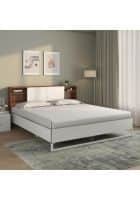 Nilkamal Malcom Meta Without Storage with Headboard Storage Engineered Wood King Bed (White)