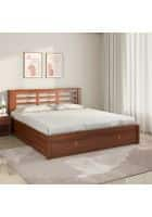 Nilkamal Maple Premier with Storage Engineered Wood King Hydraulic Bed (Walnut)